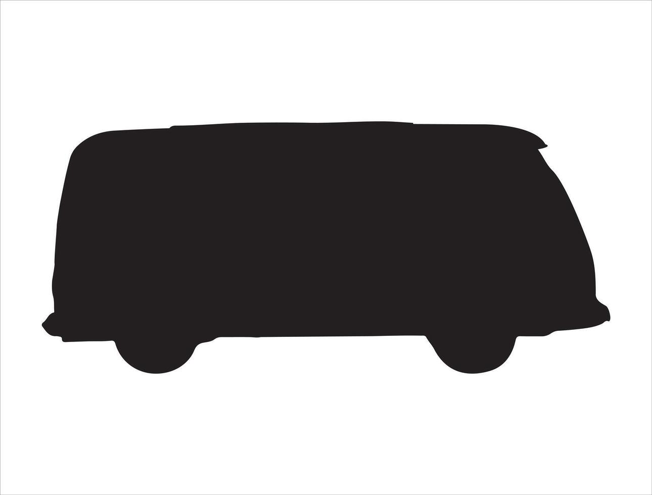Van silhouette on white background vector