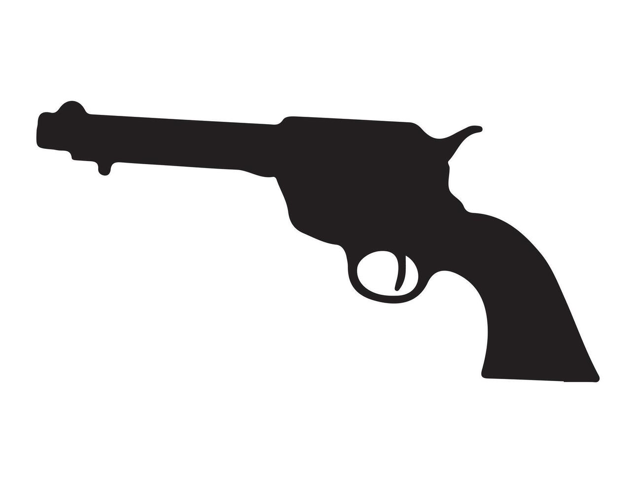 Revolver silhouette on white background vector