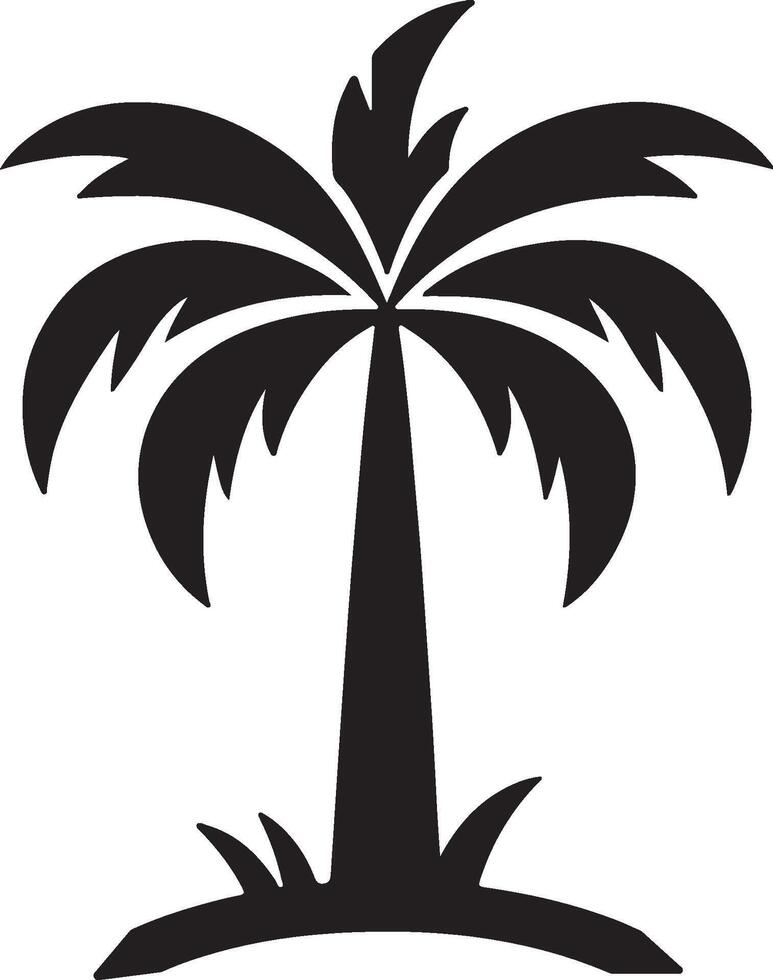 Isolated Palm Tree Silhouette Art. vector