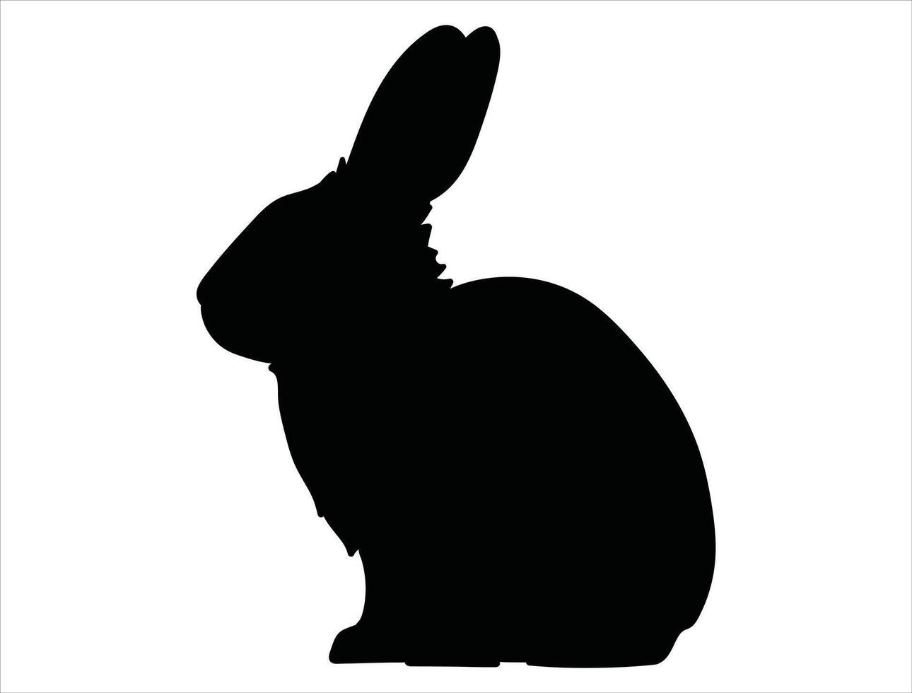 Rabbit silhouette on white background vector