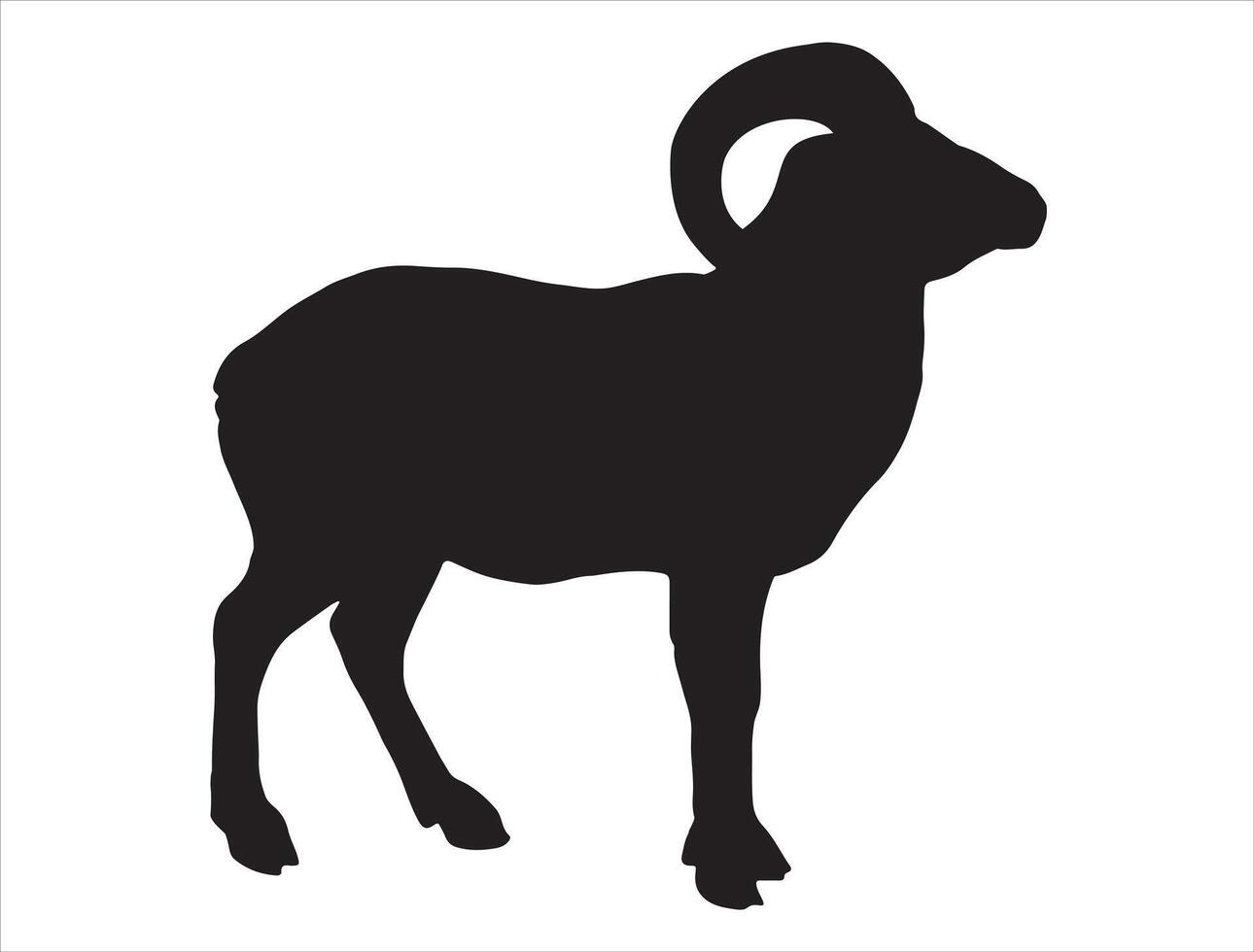 Ram silhouette on white background vector