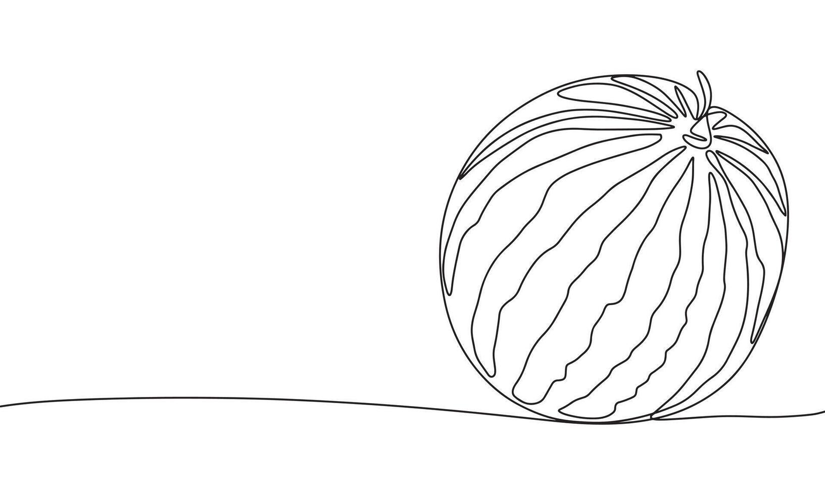 Watermelon one line continuous. Line art Watermelon . Hand drawn art. vector