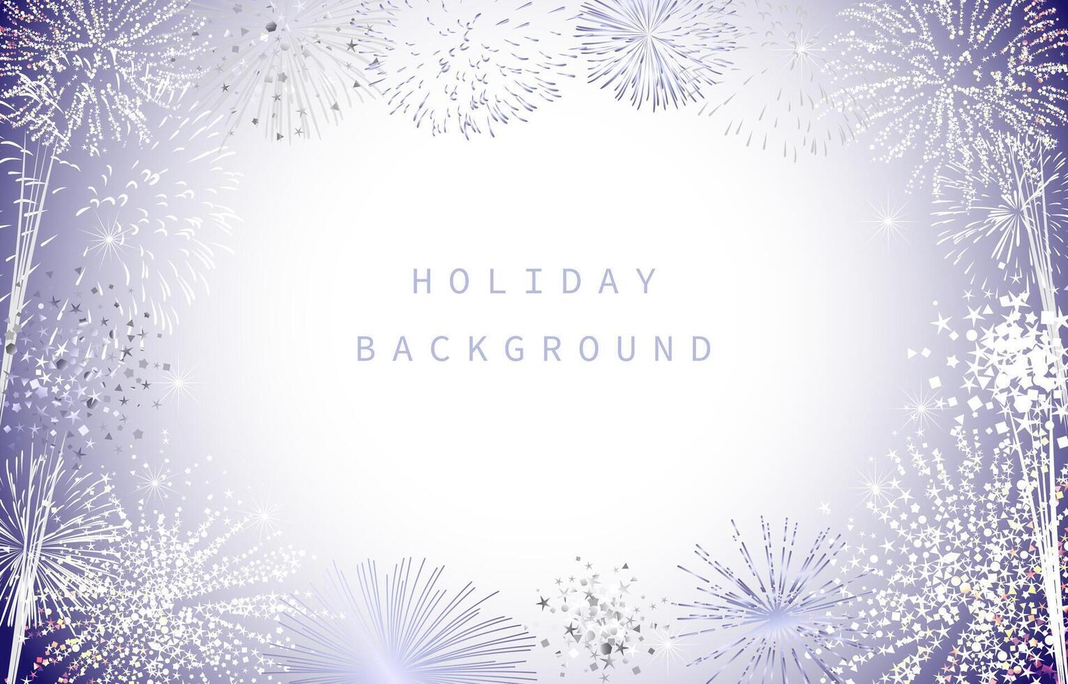 Holiday background, festive frame. Greeting card template with copy space. Shiny fireworks with clipping mask backdrop. Blogging stories empty blank. Editable design. Sample banner. Gift card concept. vector
