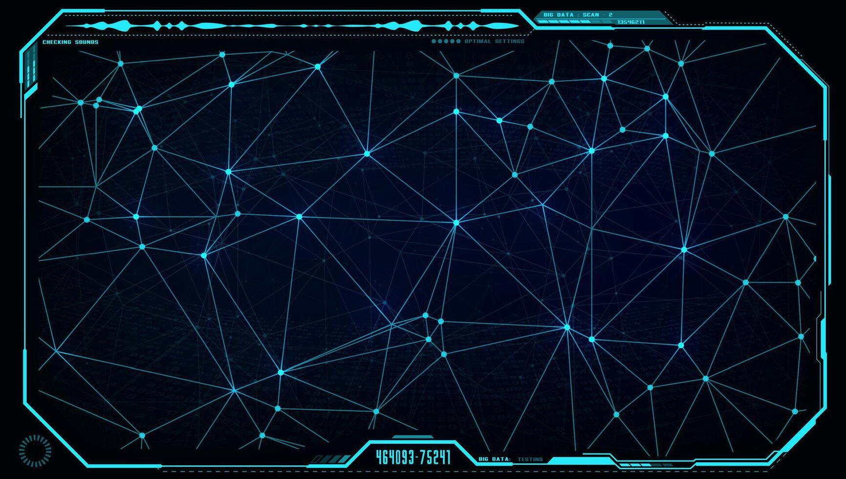 Futuristic UI HUD big data network screen monitor vector