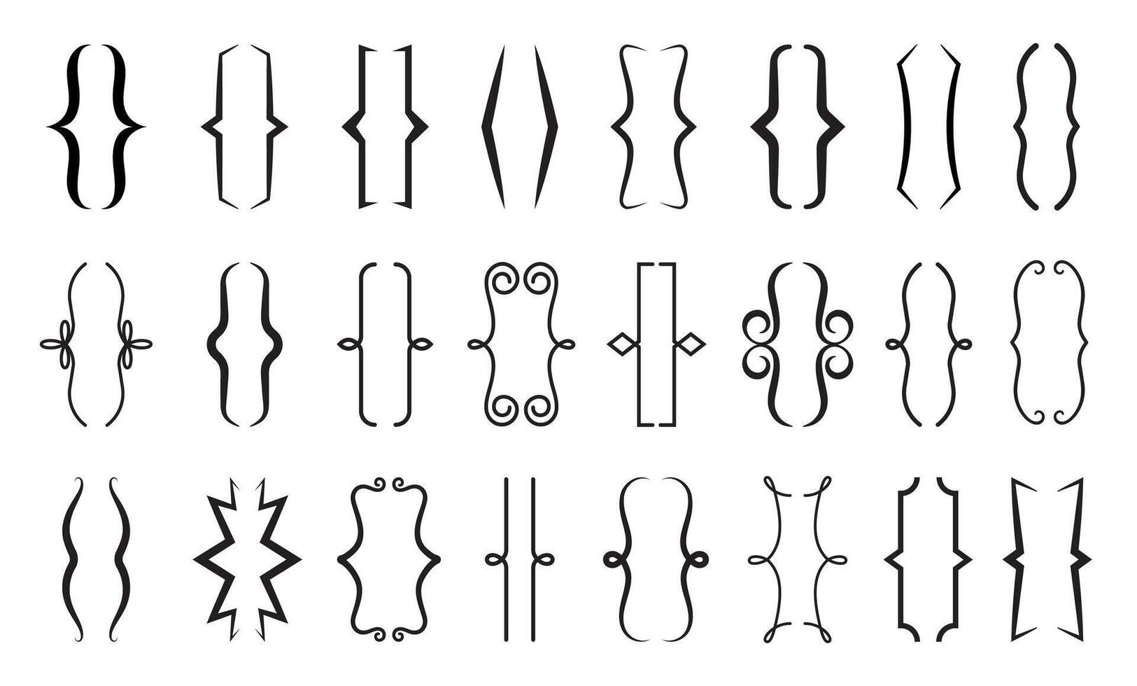 Parenthesis text brackets, punctuation symbols vector