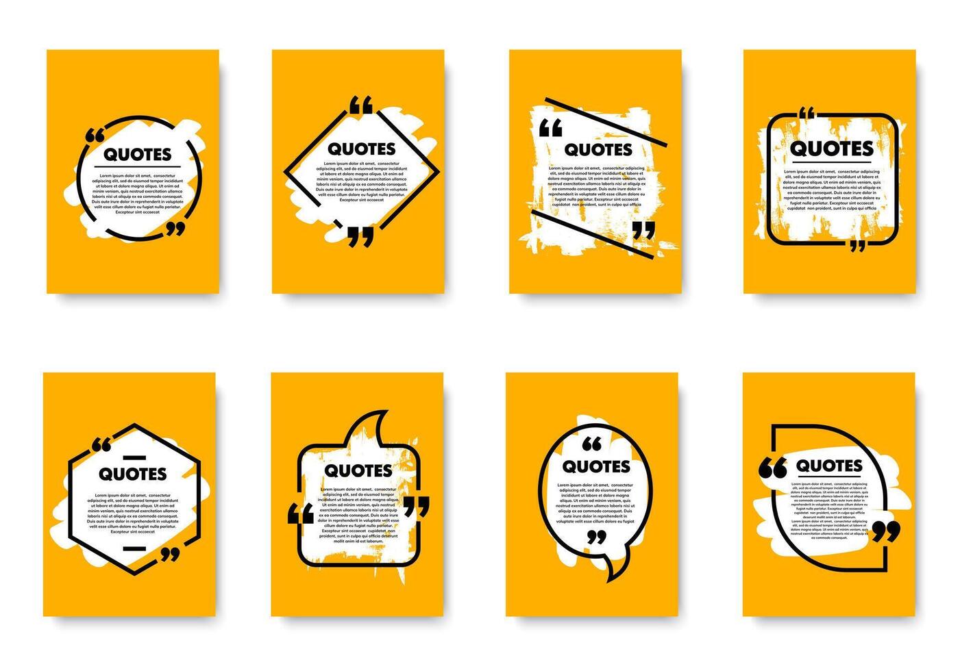Retro posters with quote bubble and box message vector