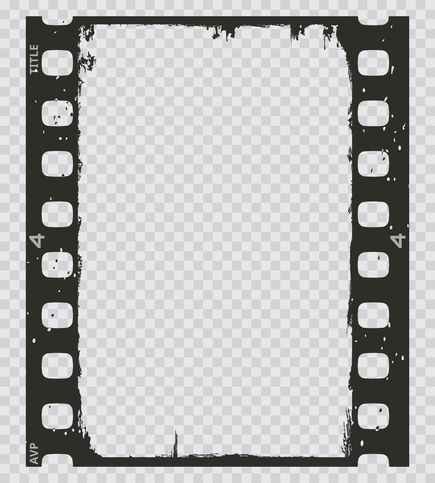 Grunge movie film strip, photo filmstrip frame vector