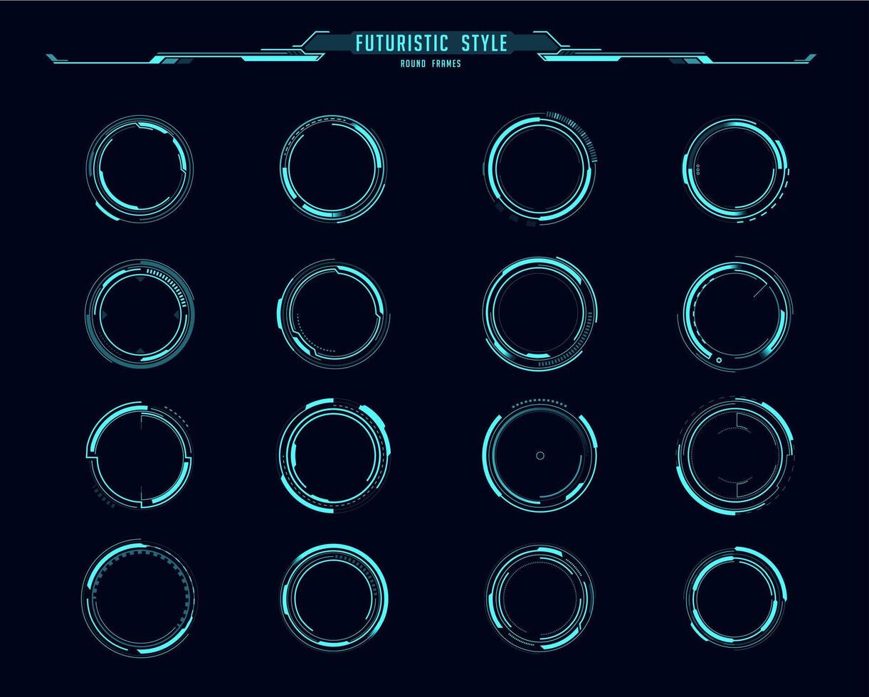HUD interface round frames or borders, aim control vector