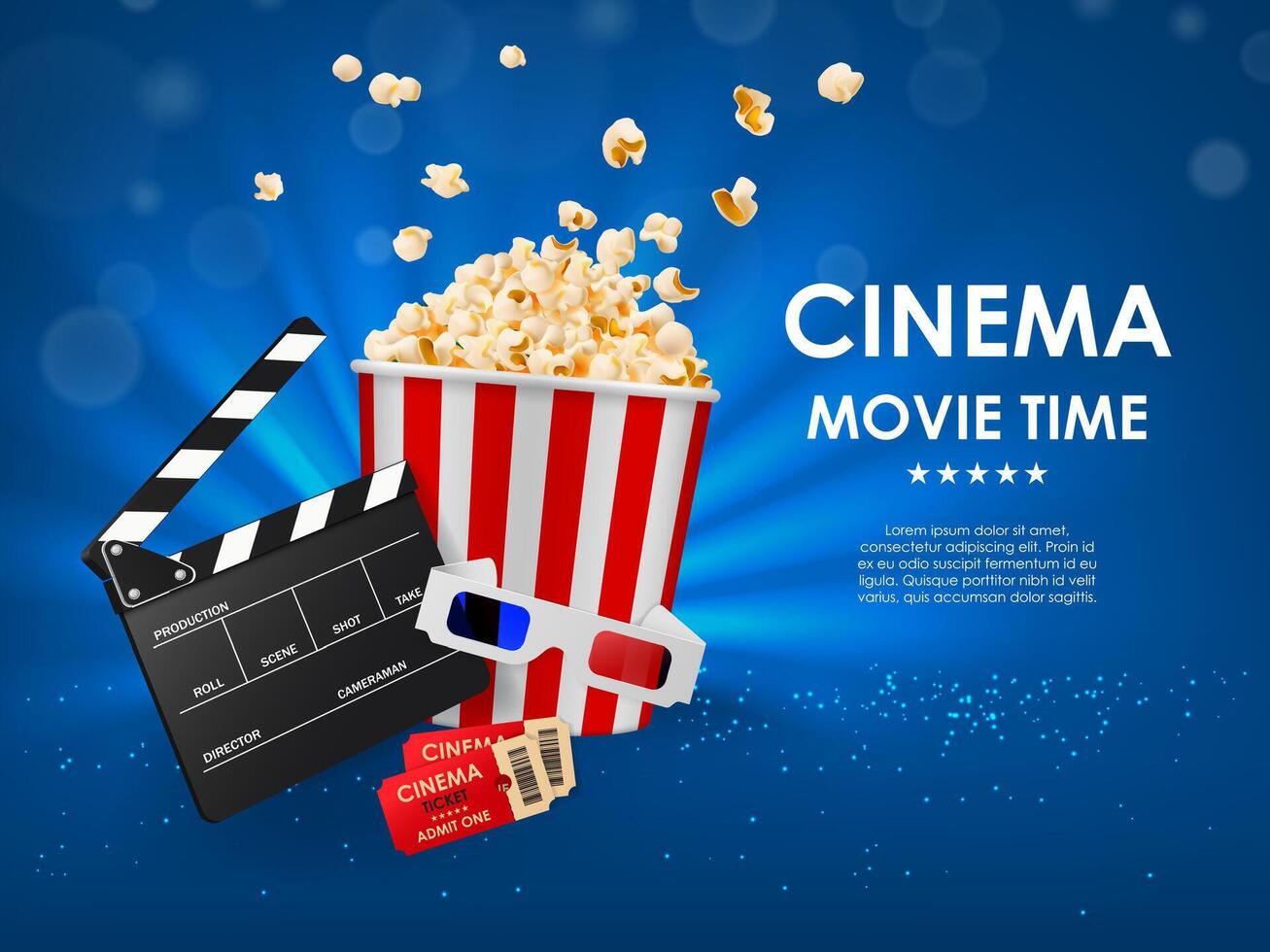 Online movie theater, streaming service poster vector