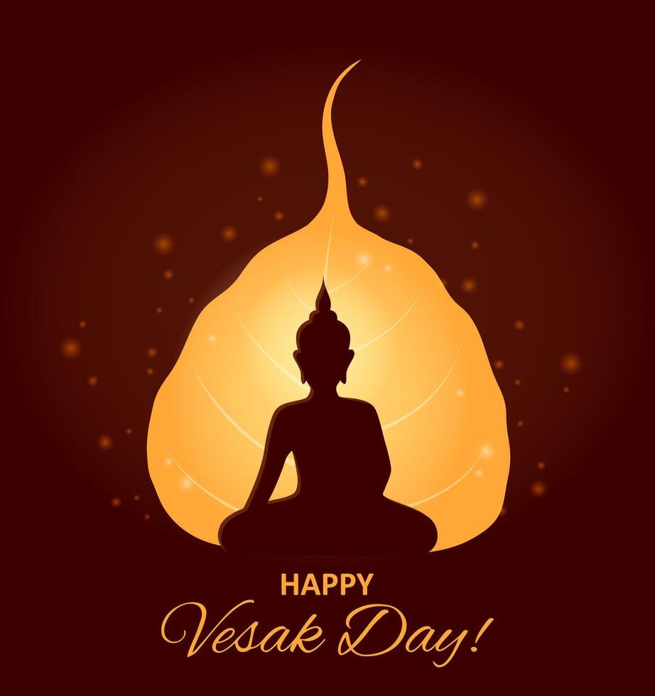 Vesak day or Wesak, Buddha in lotus and lantern vector