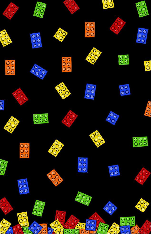 Puzzle toys are in the black background vector