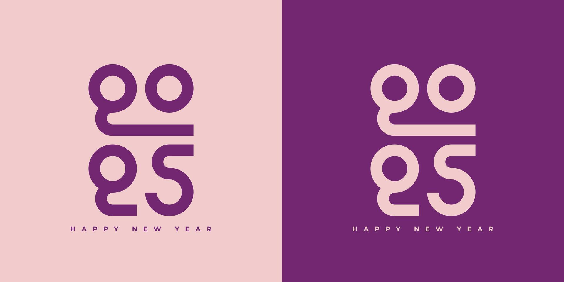 Design the logo text Happy New Year 2025. Cover the business diary for 2025 with a wish. Brochure, card, banner design template. vector