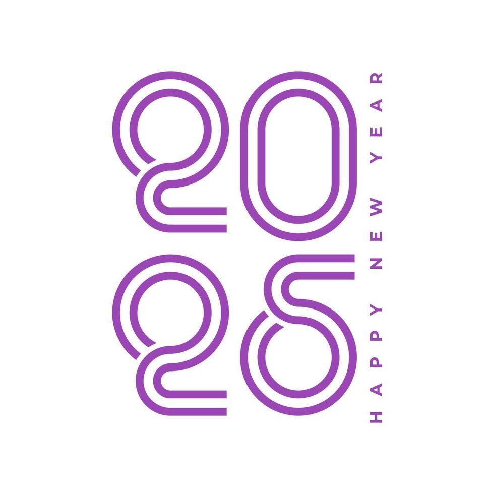 Design the logo text Happy New Year 2025. Cover the business diary for 2025 with a wish. Brochure, card, banner design template. vector