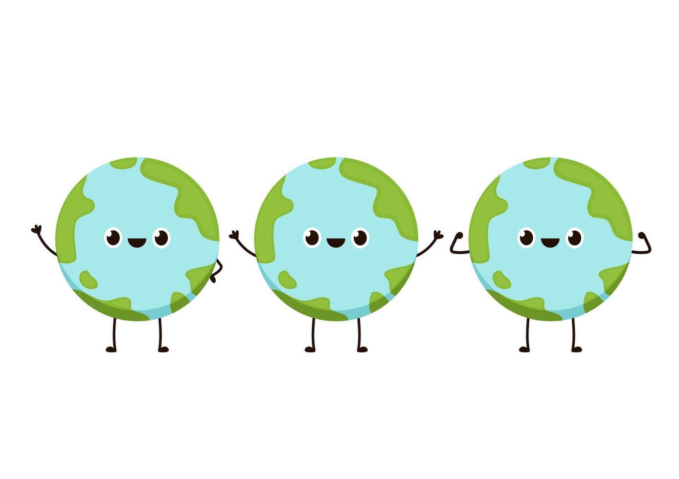 Earth character design. planet . Earth day mascot. vector