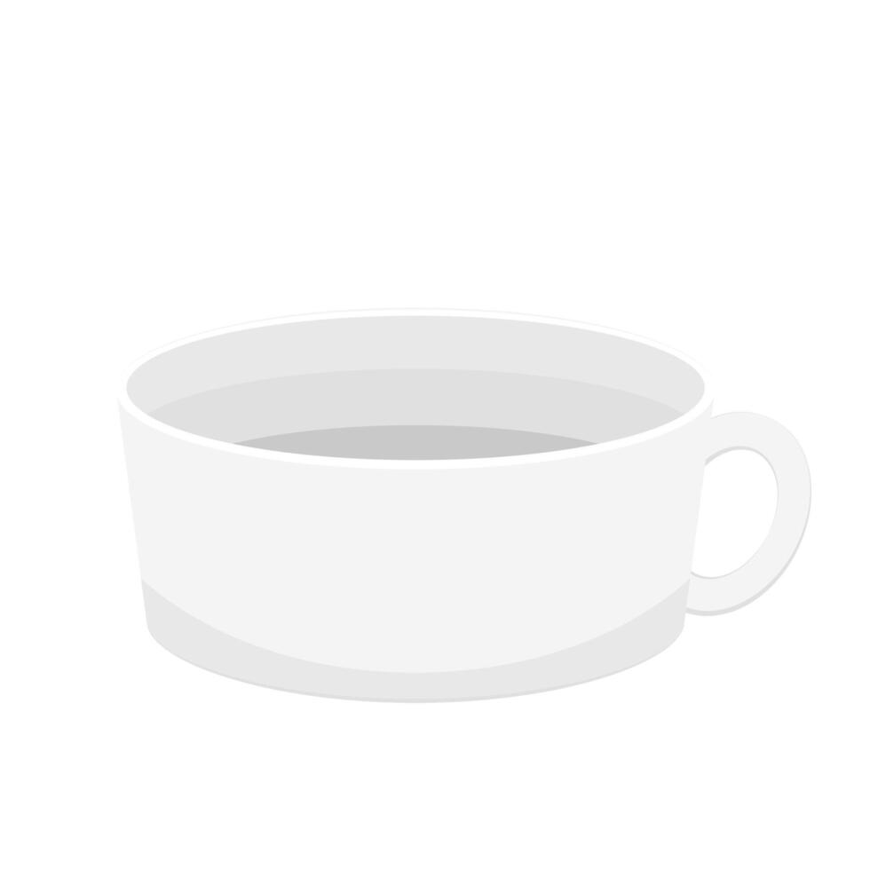 Soup cup on blue background. White Soup cup. vector