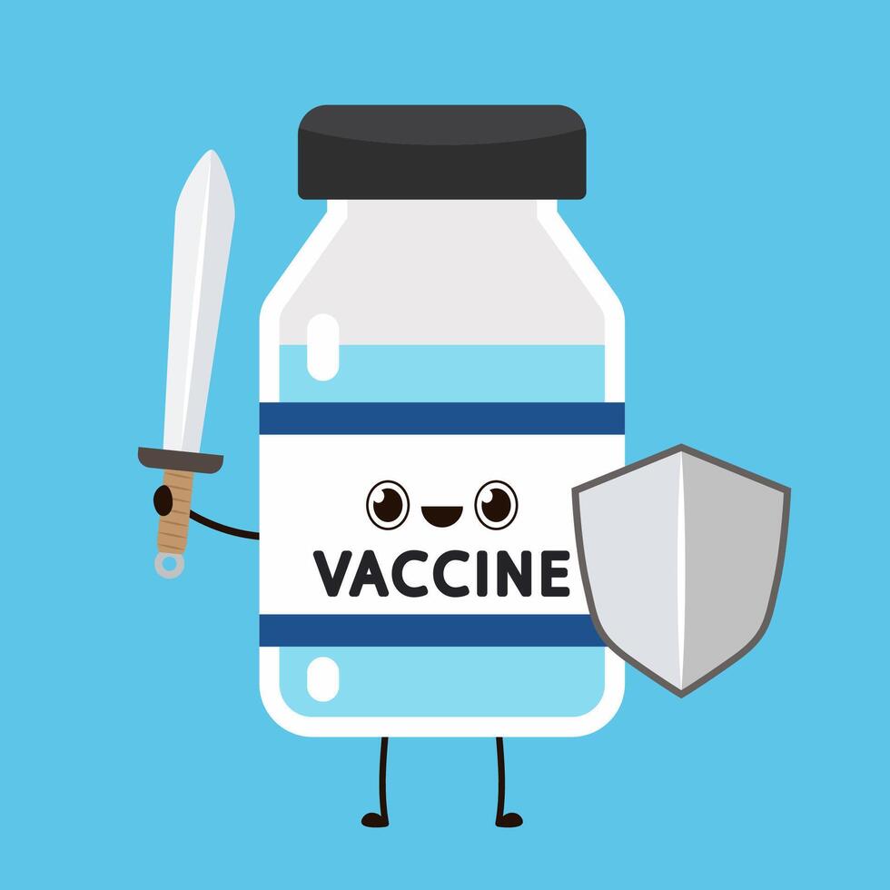 Syringe character design. Vaccine Covid-19. Syringe and Vaccine . Vaccine virus Covid-19. vector