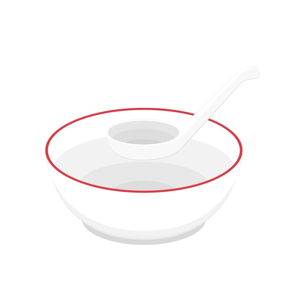 Bowl and Spoon . Bowl on white background. vector