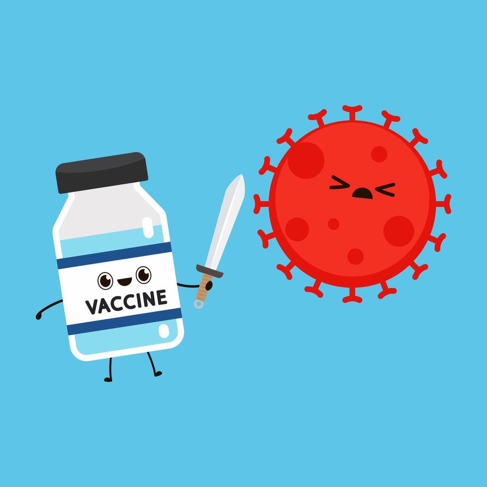 Syringe character design. Vaccine Covid-19. Syringe and Vaccine . Vaccine virus Covid-19. vector