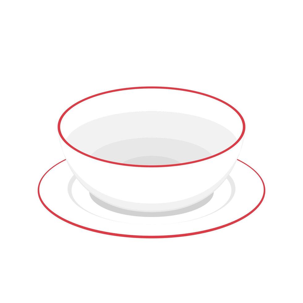Bowl and Spoon . Bowl on white background. vector