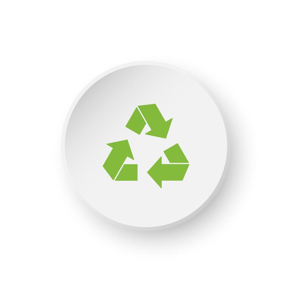 Recycle logo design. Recycle sign on White circle. vector