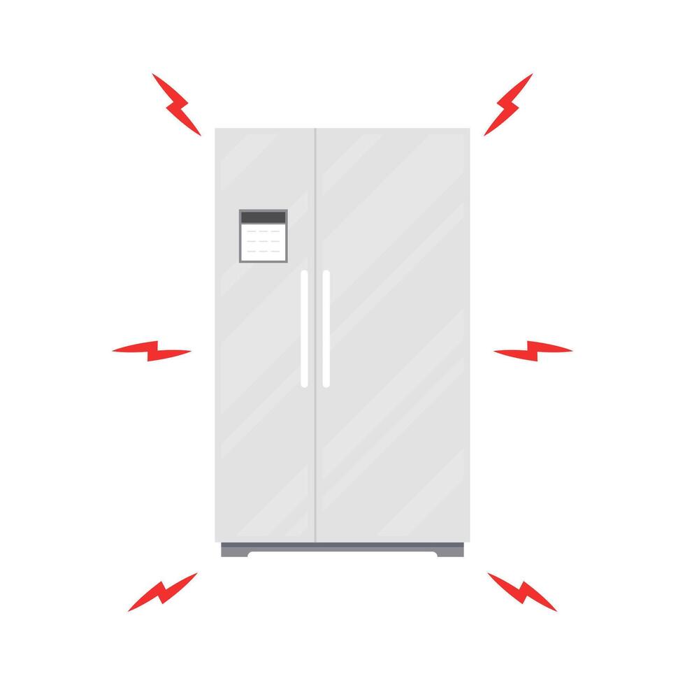 Refrigerator . Black refrigerator on white background. vector