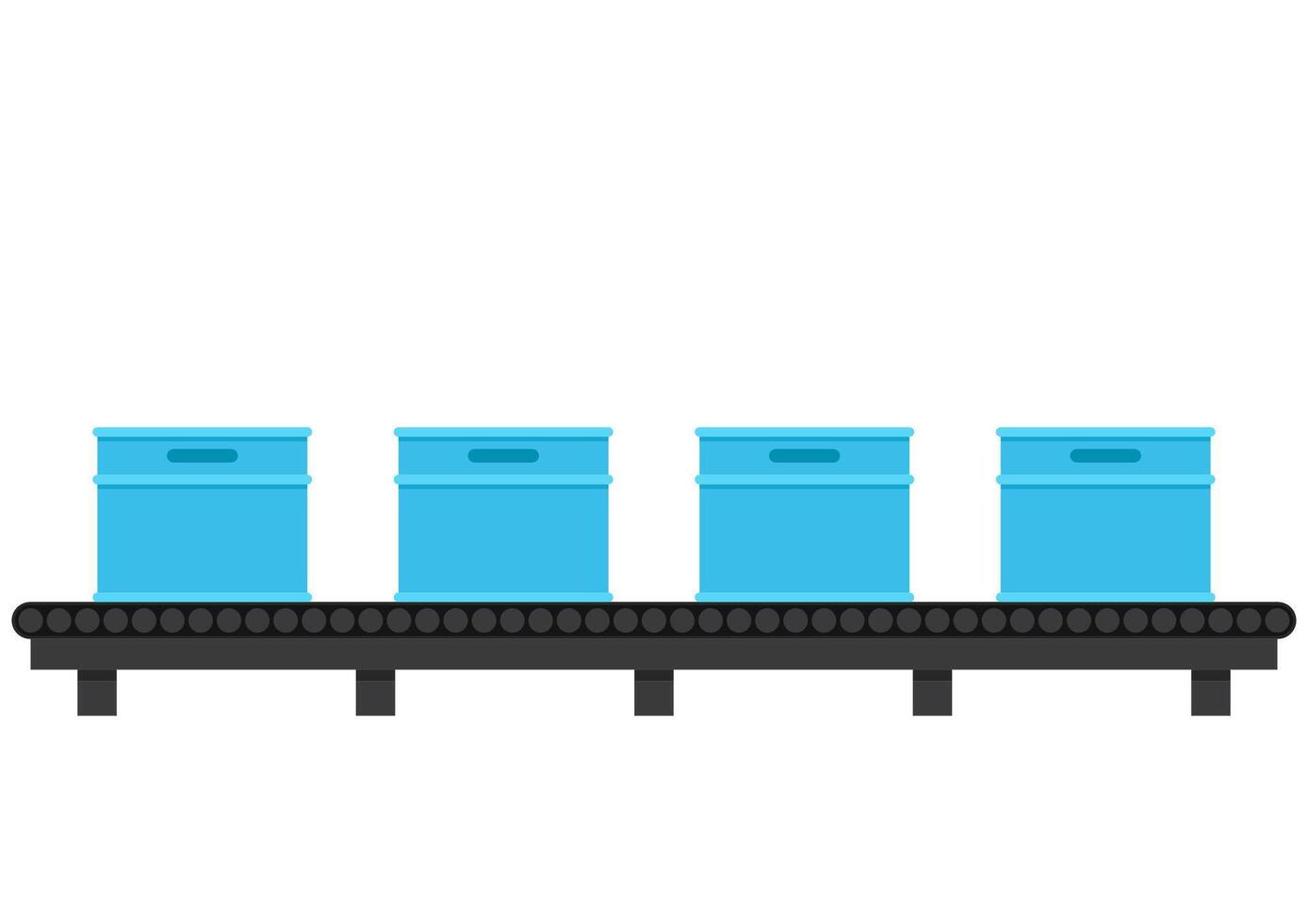 Conveyor belt. Crate . Crate on Conveyor belt. vector