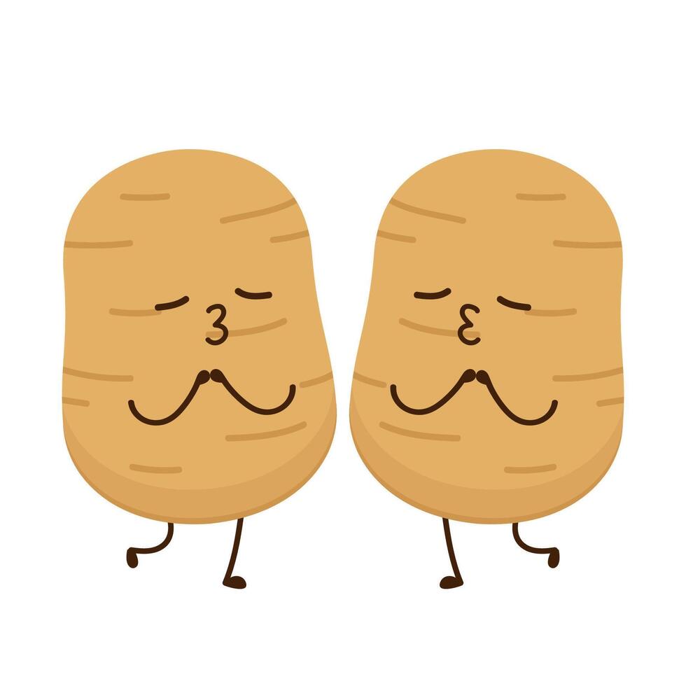 Potato character design. Potato . Potato on white background. vector