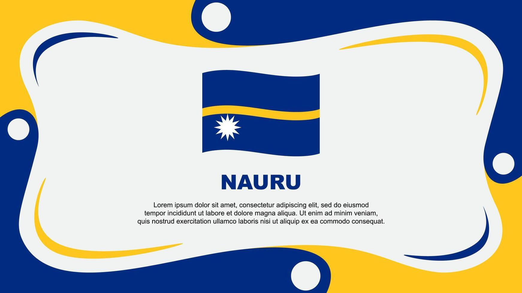 Nauru Flag Abstract Background Flat Design Template. Nauru Independence Day Banner Wallpaper Illustration. Nauru Independence Day vector