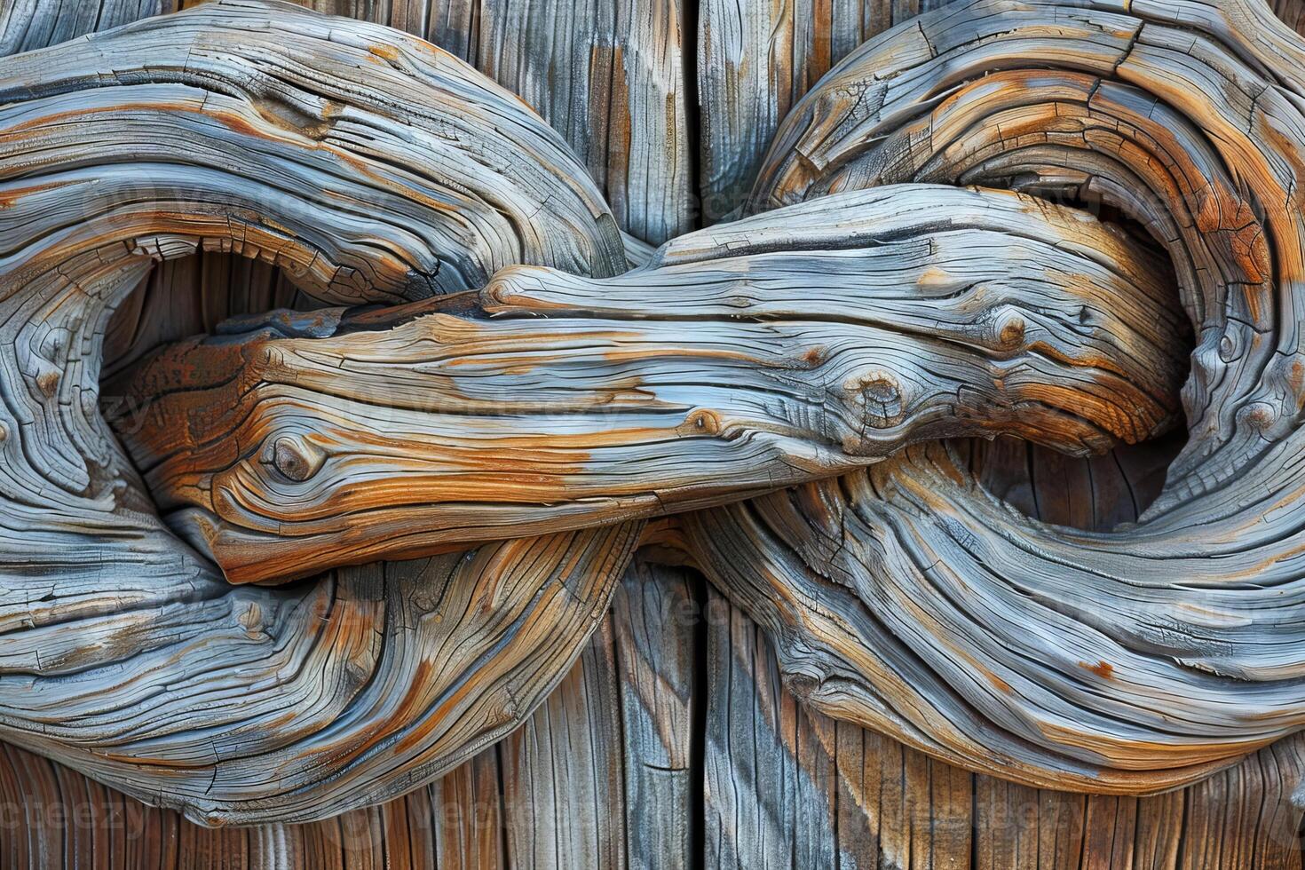 Close-up of knotted wood texture, showcasing the natural beauty and uniqueness of each piece photo
