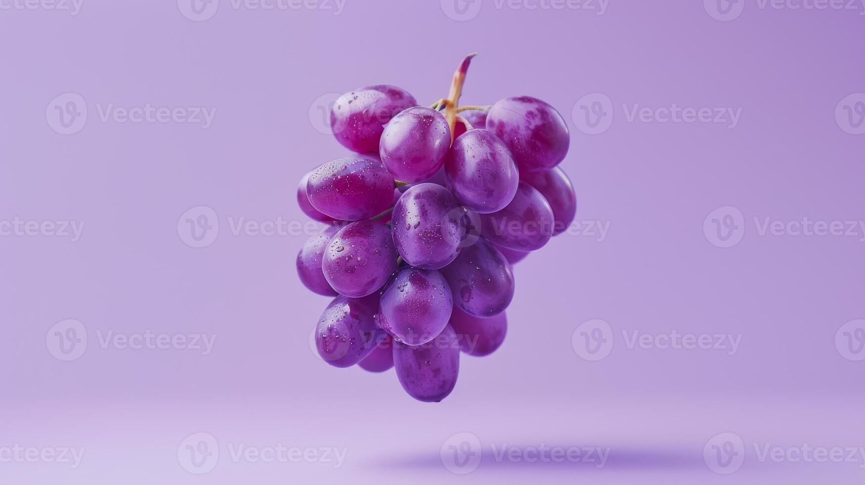 Floating grape in a minimalist purple composition photo