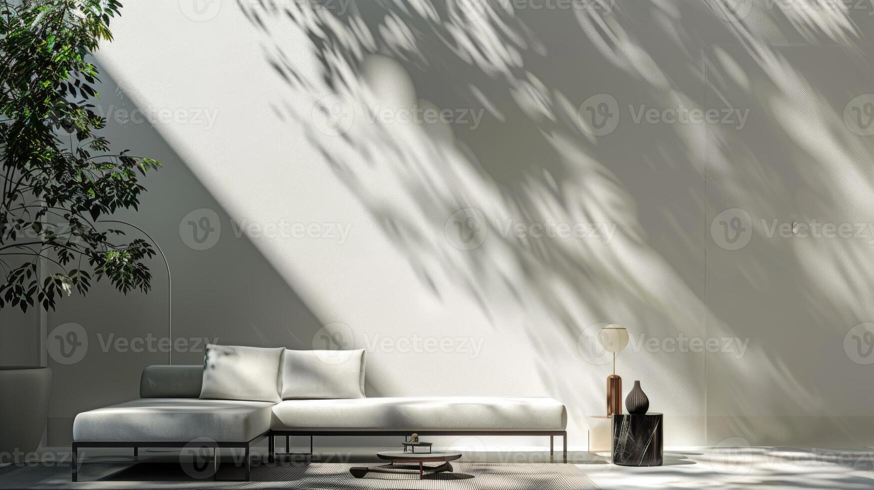 Silhouette of minimalist furnishings creating a tranquil and inviting atmosphere photo