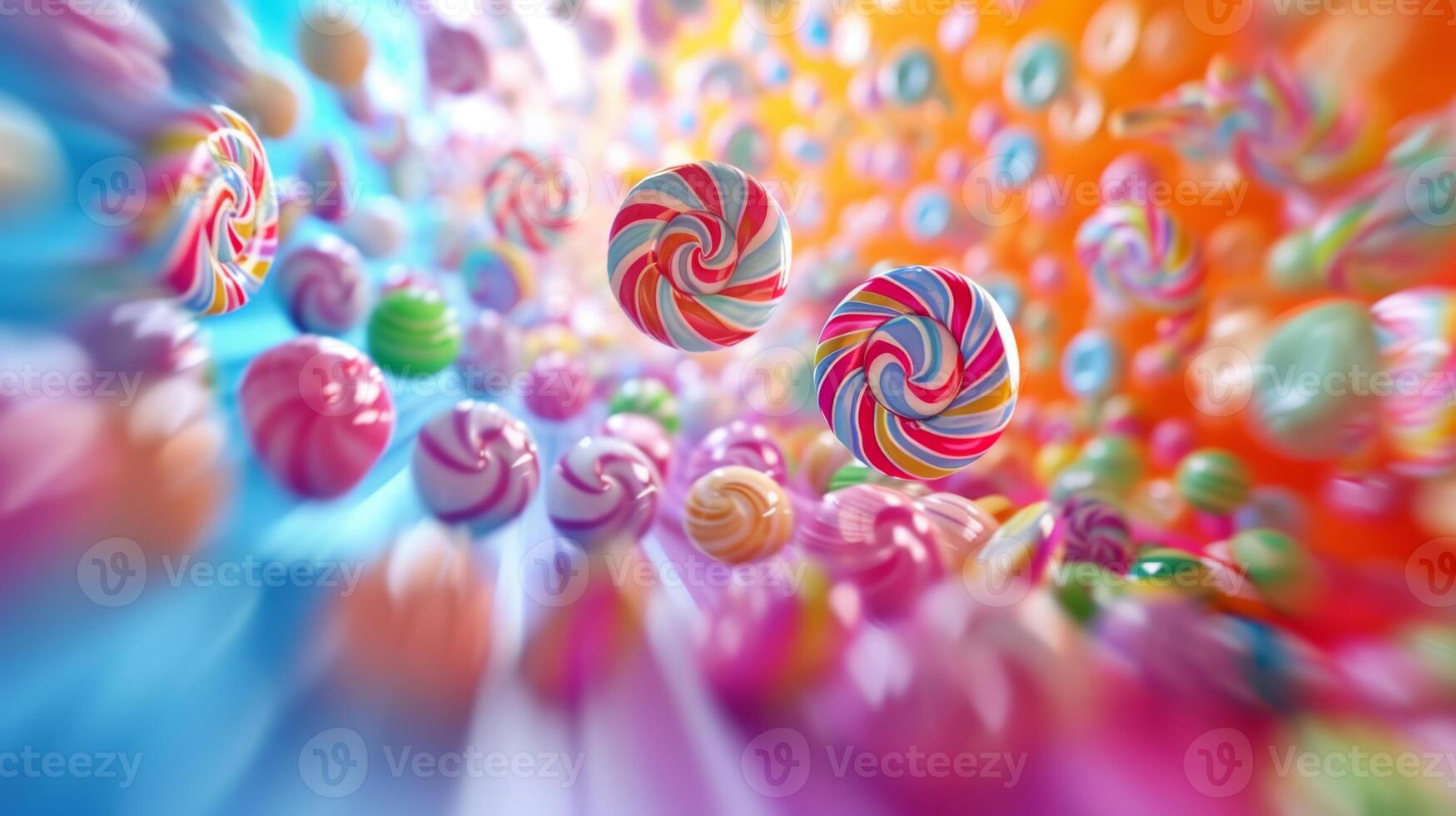 Colorful candies spinning in a backdrop perfect for copy photo