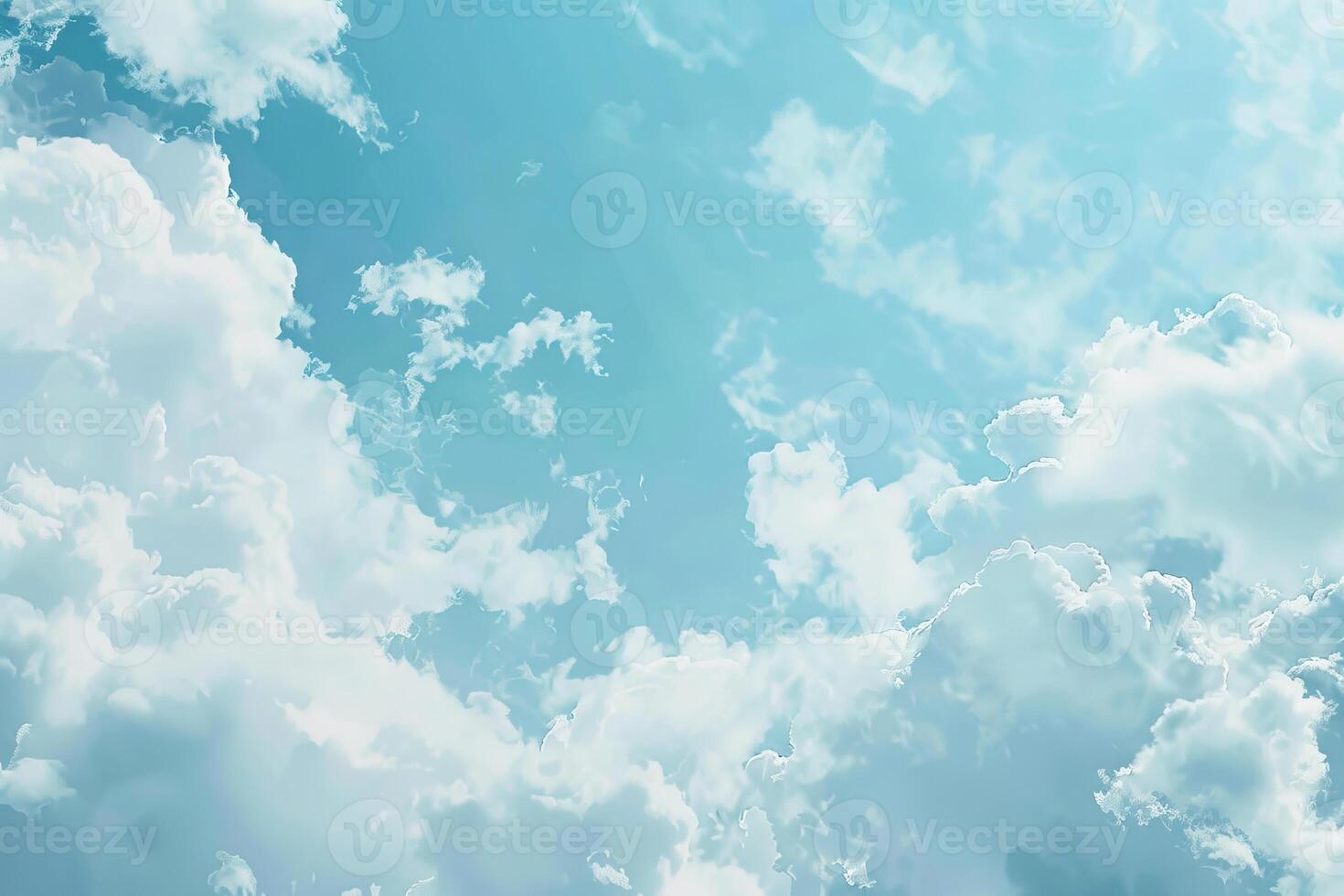 Serene daytime sky with delicate cirrocumulus clouds on a soft transparent white background, adding a touch of tranquility photo