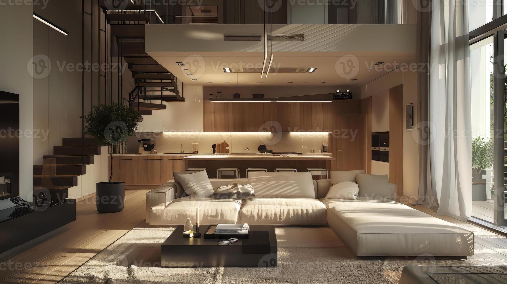 Clean and contemporary design in modern home photo
