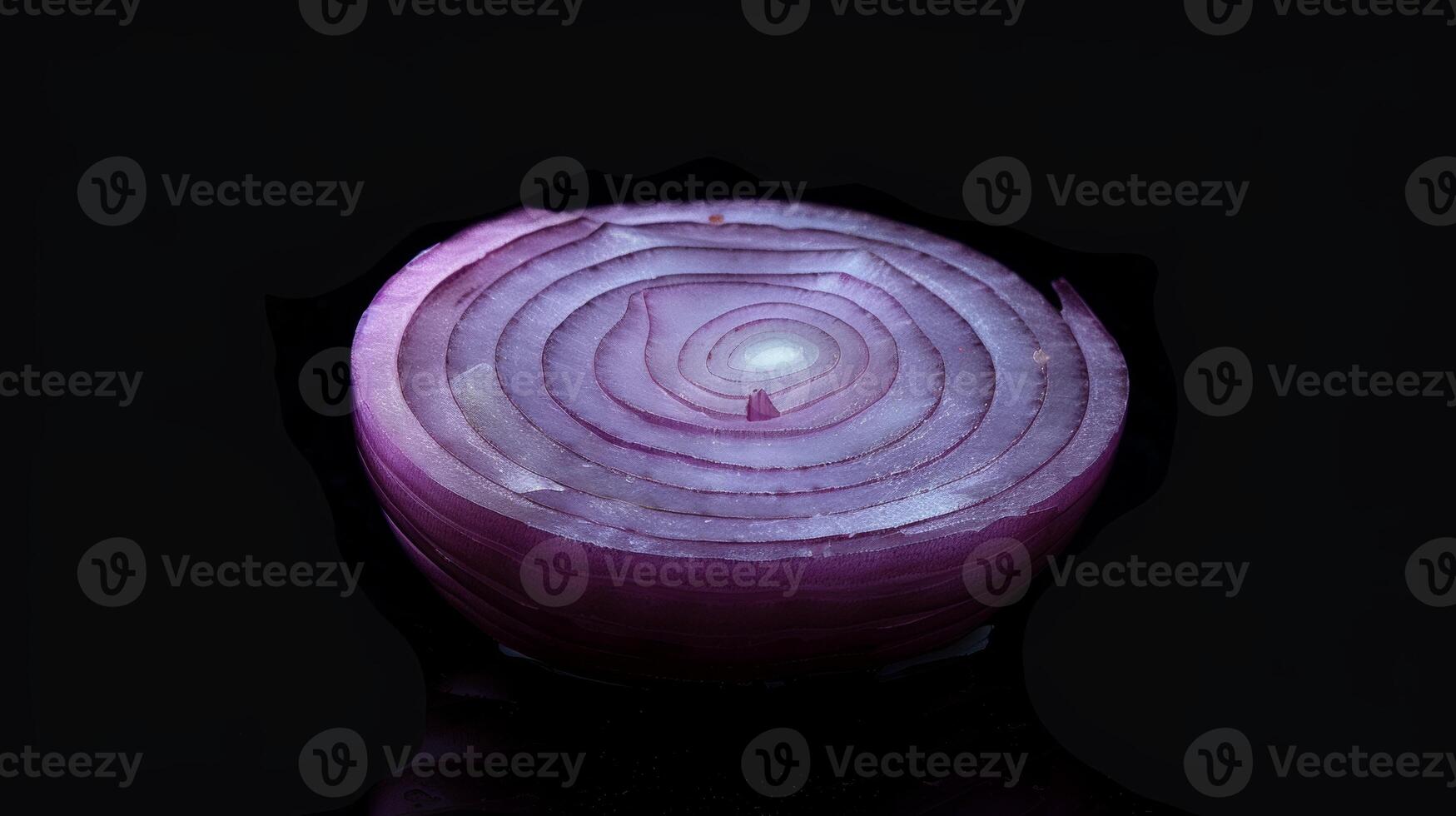 Minimalist spin of a single slice of onion photo