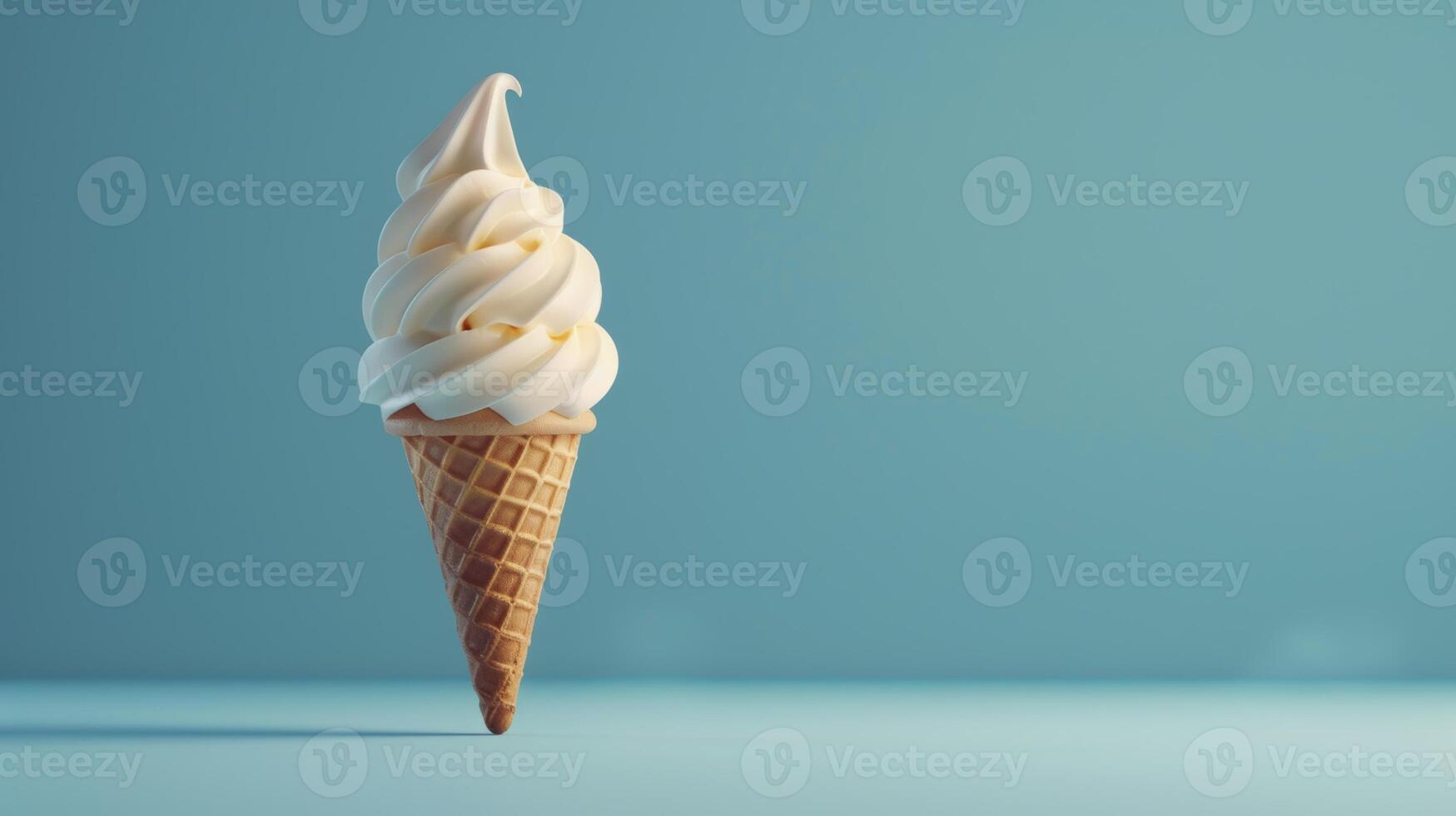Spinning ice cream cone against a blank background photo