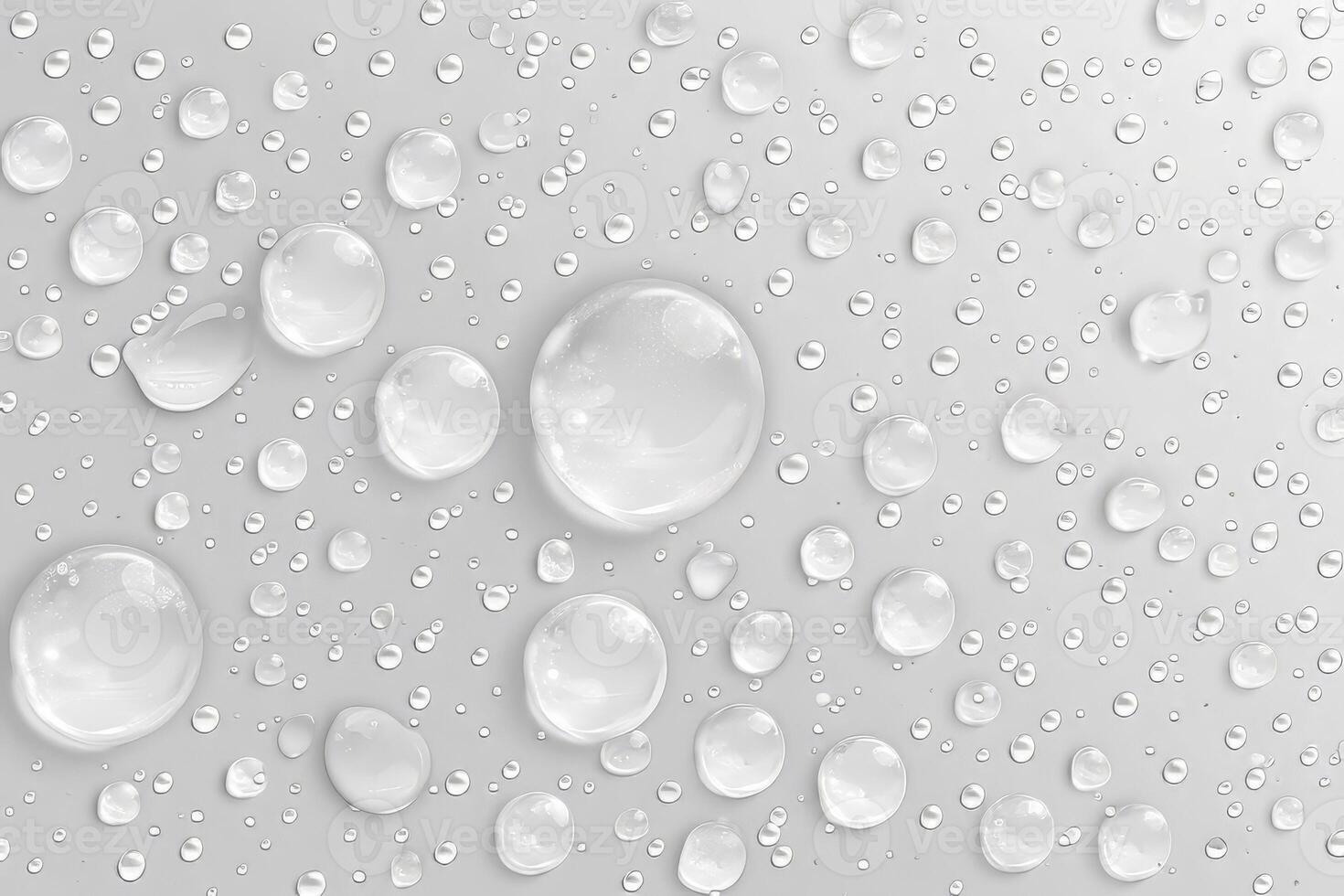 Rainy day with droplets against a transparent white backdrop, ideal for relaxation themes photo