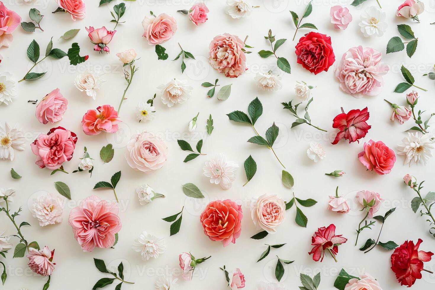 Classic flower patterns against a clean white canvas, creating a timeless aesthetic photo