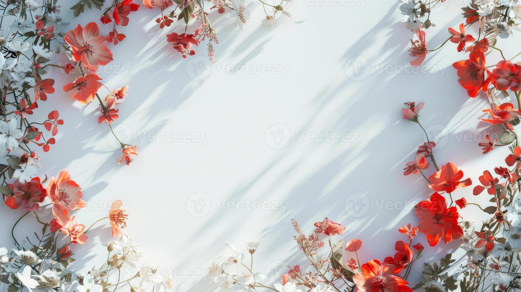Artistic rendition of a floral wreath with a white backdrop, adding elegance to any project photo