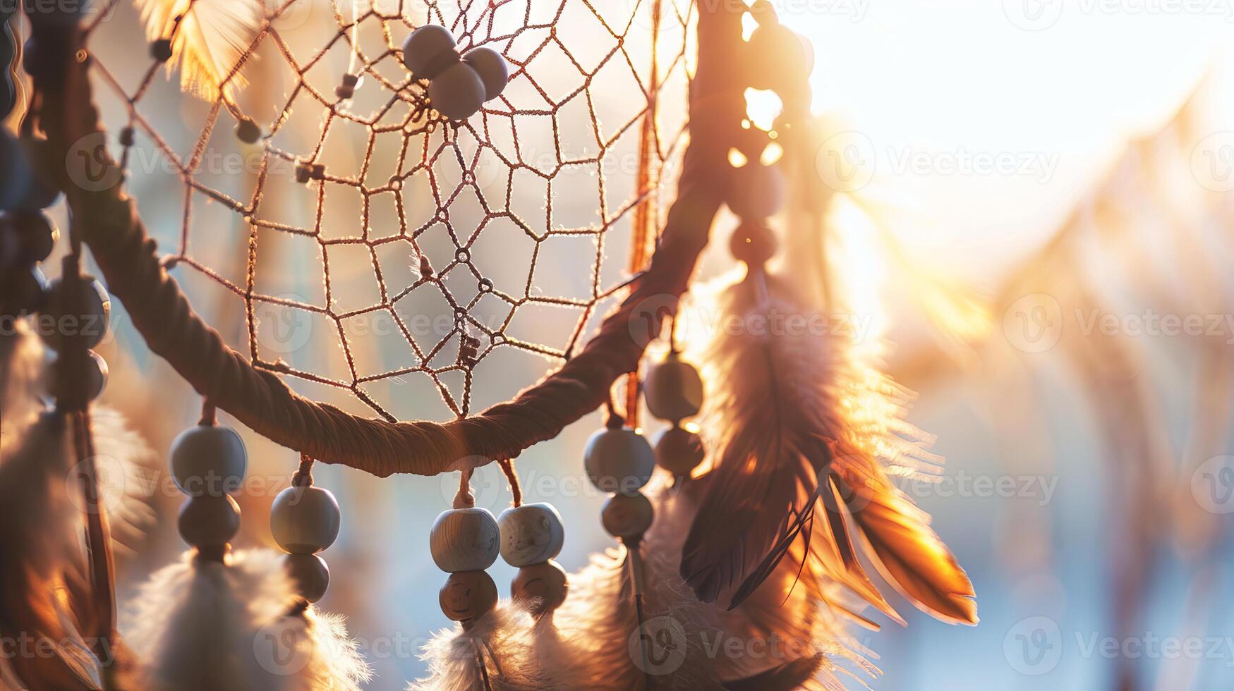 Artistic and handmade boho dreamcatchers bring a sense of craftsmanship and authenticity to designs on white photo