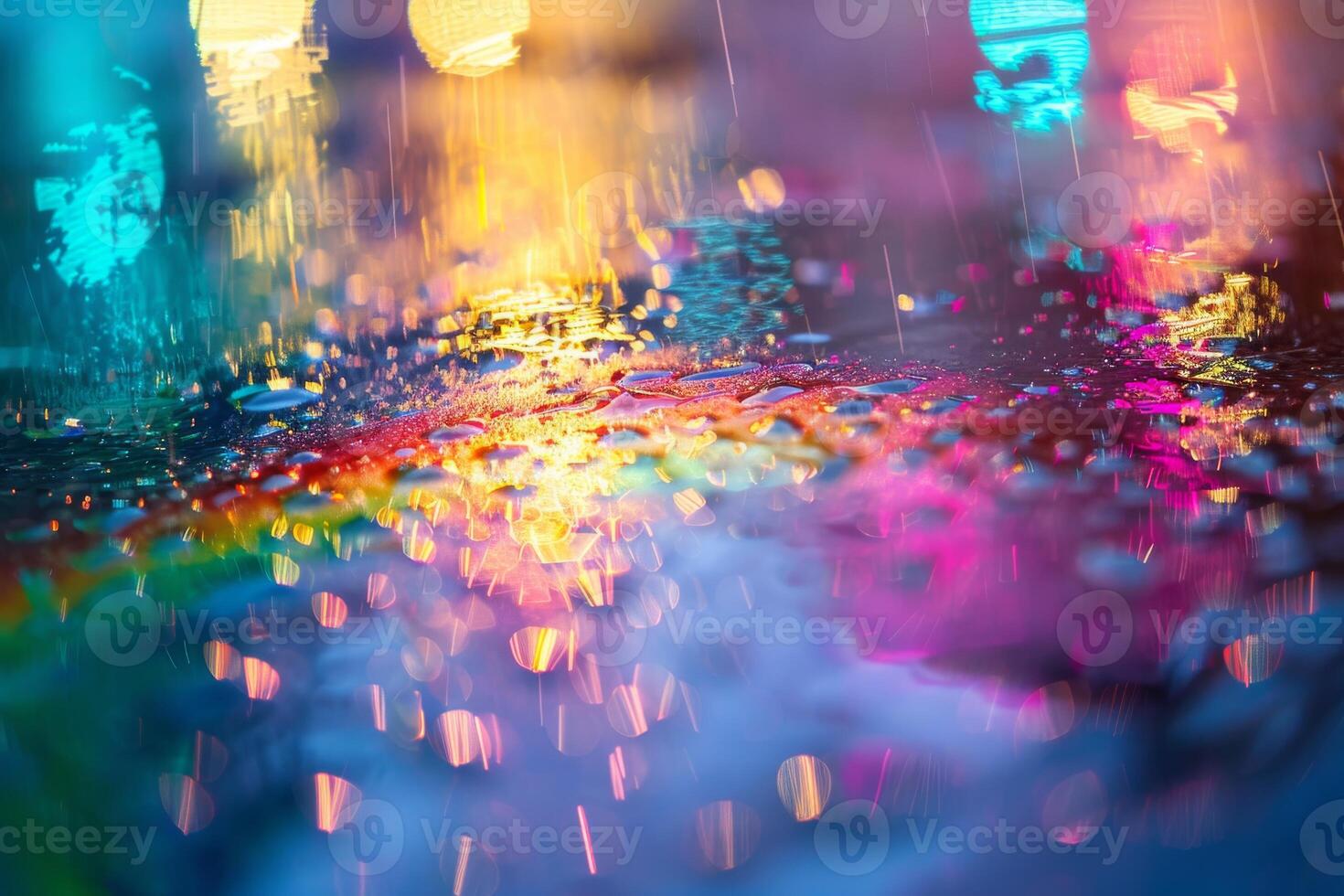 Vibrant rainbow after rain photo