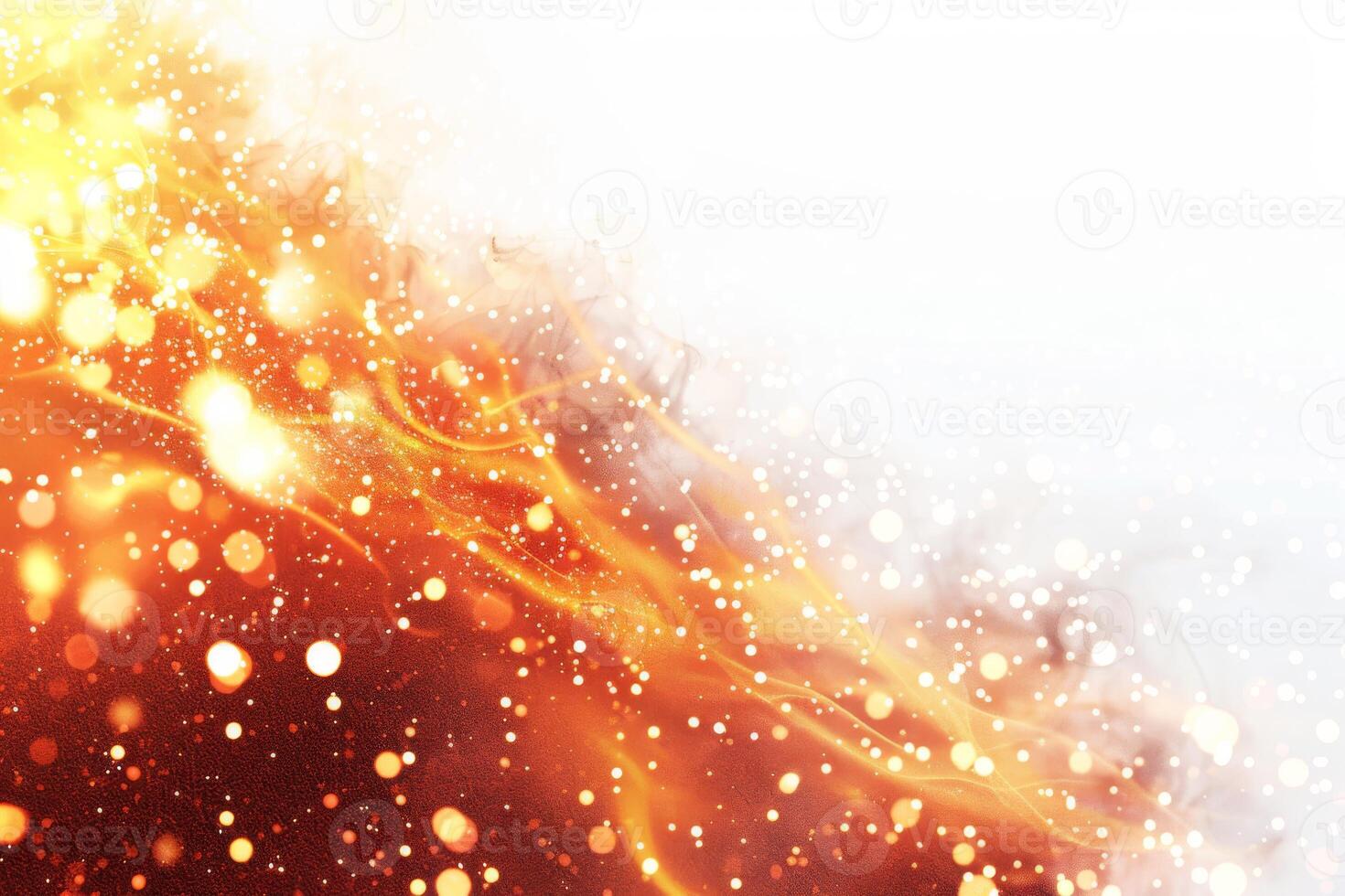 A bright orange flame with a lot of sparkles surrounding it. The sparkles are scattered all over the image, creating a sense of movement and energy. Scene is dynamic and lively photo