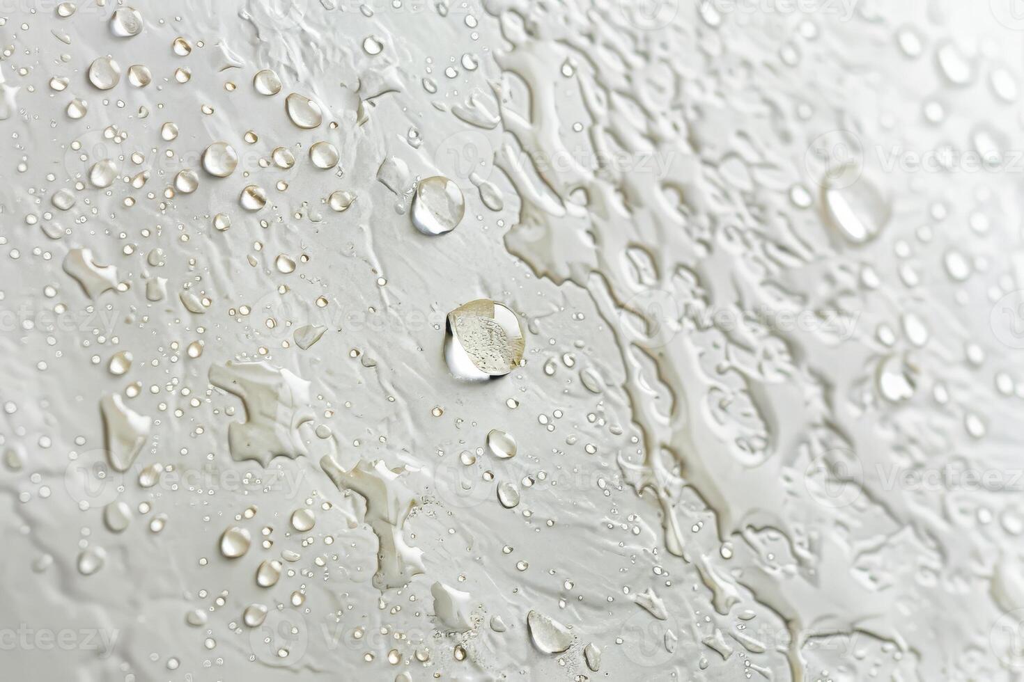Rainy day with droplets against a transparent white canvas, perfect for cozy compositions photo