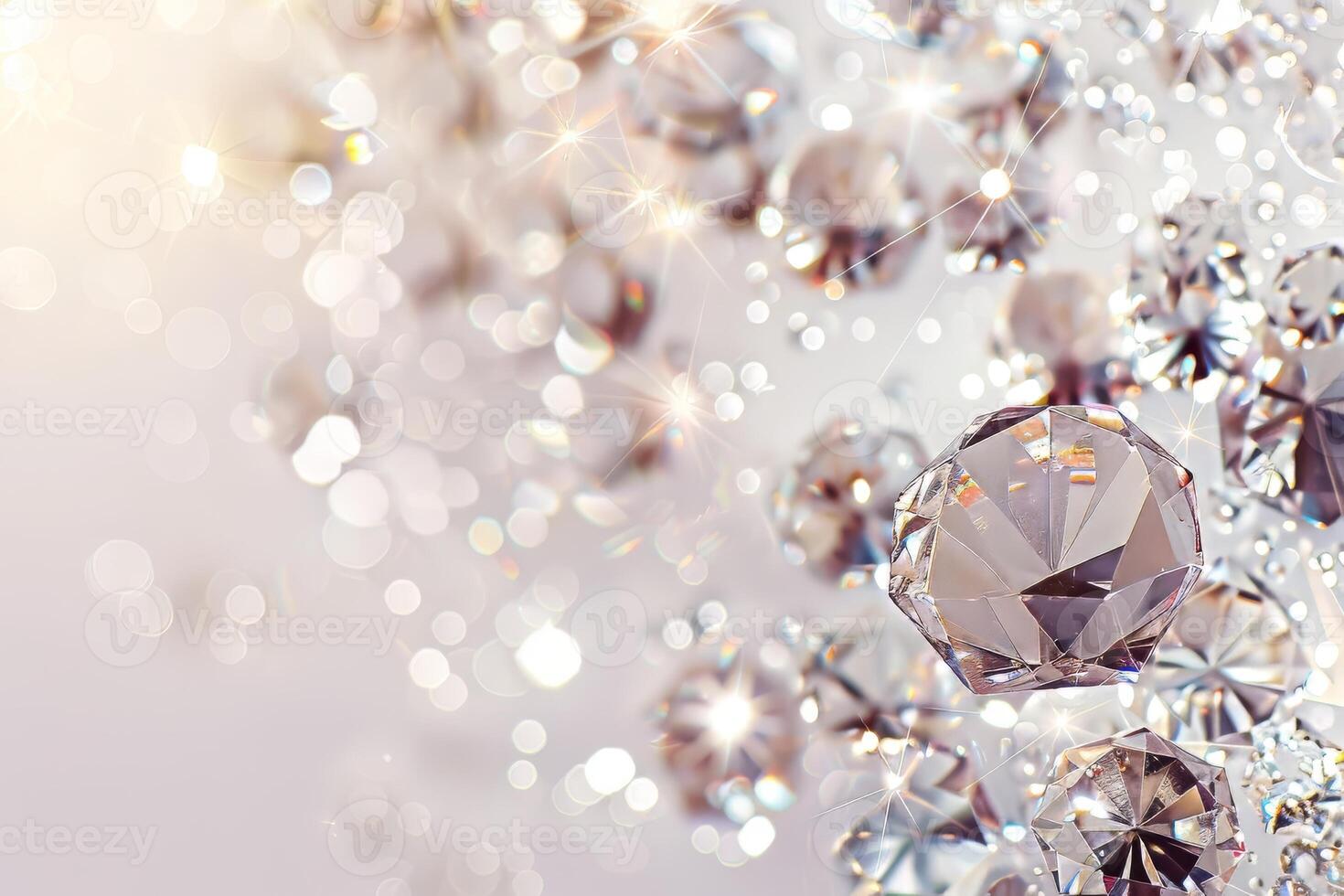 Dazzling diamond-like sparkles sparkling against a transparent white backdrop, adding a touch of luxury and allure photo