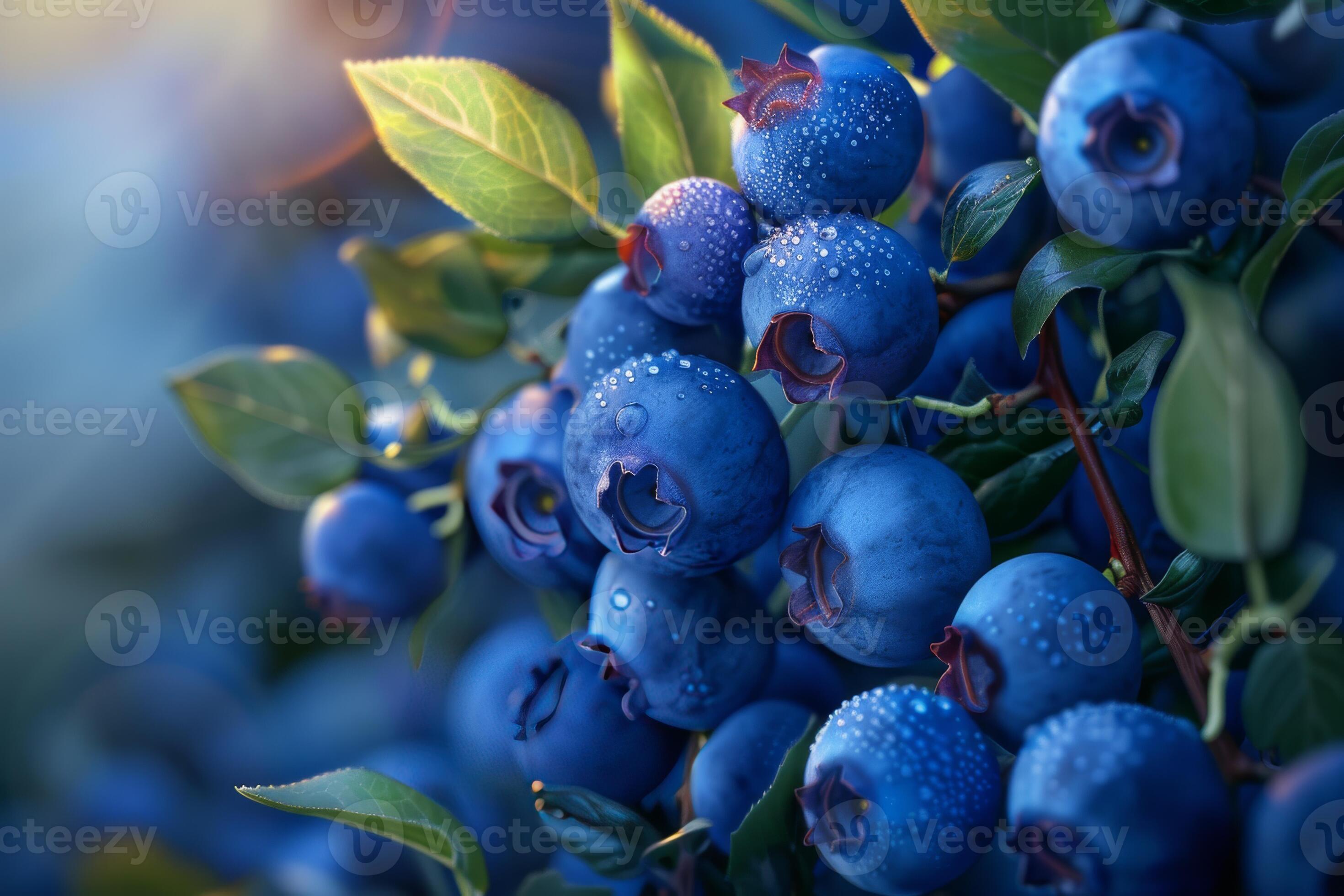 Plump blueberries with rich indigo color and powdery bloom perfect for