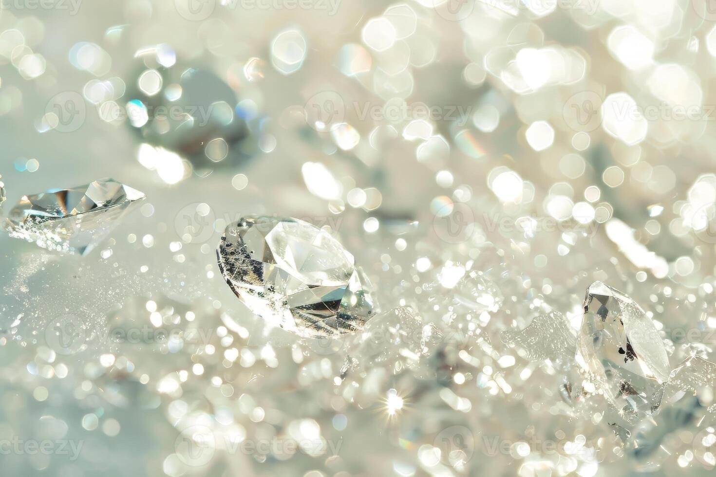 Sparkling diamond-like sparkles sparkling against a soft transparent white backdrop, adding a touch of opulence and allure photo