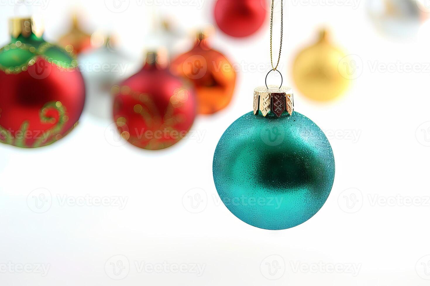 Joyful Christmas ornaments on a soft transparent white background, ideal for holiday graphics photo