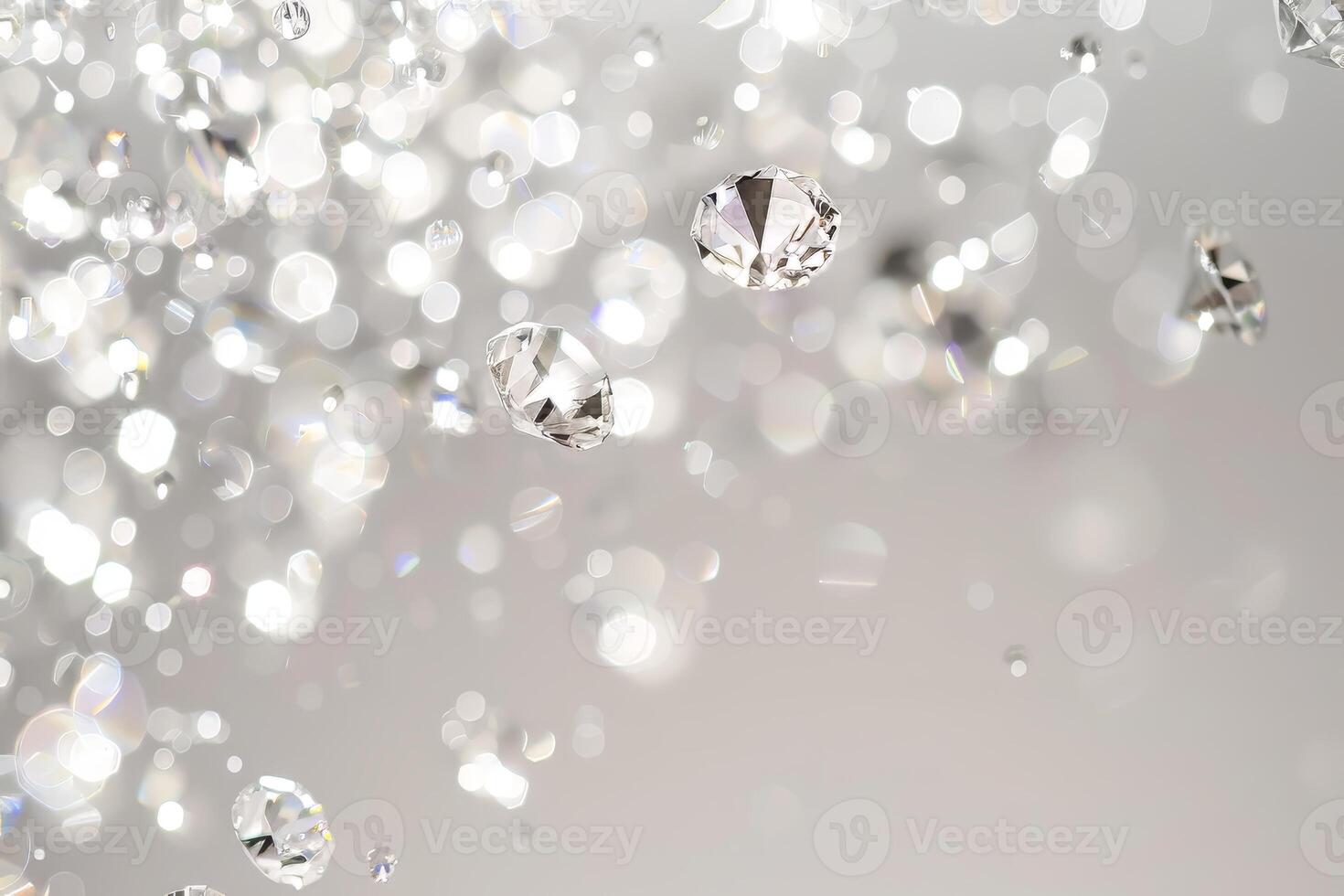 Dazzling diamond-like sparkles sparkling against a transparent white backdrop, adding a touch of luxury and allure photo