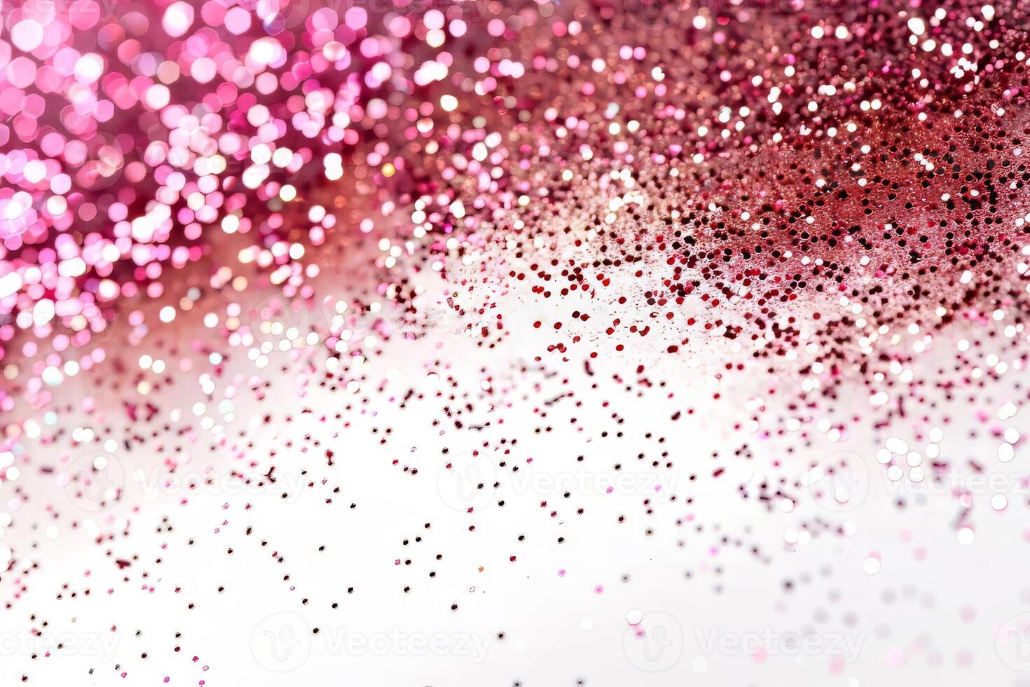 Glittering sequin-like sparkles shimmering against a soft transparent white backdrop, perfect for glamorous designs photo