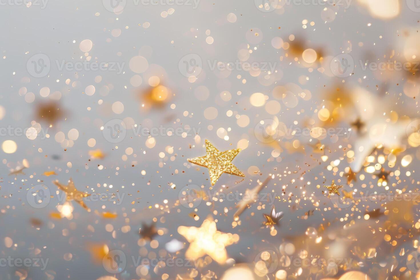 Glittering shooting star sparkles streaking across a transparent white surface, adding excitement and wonder photo
